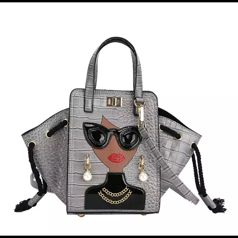 Lady In Grey Handbag